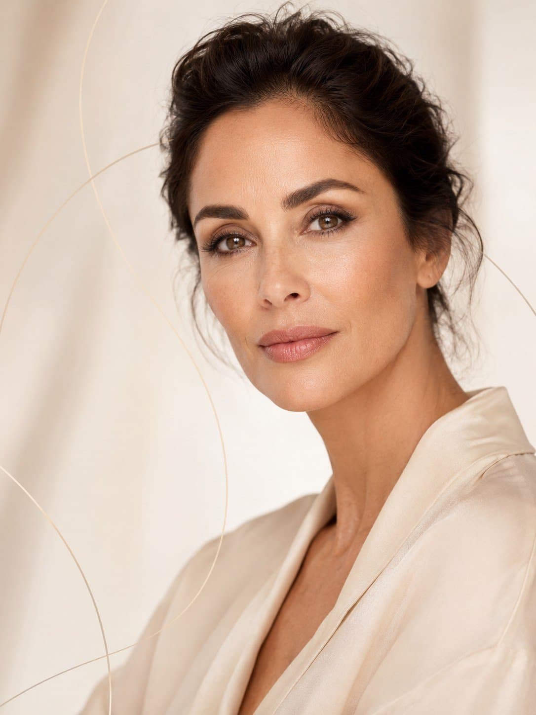 Editorial beauty portrait reflecting LINÉA's soft and refined permanent make-up aesthetic
