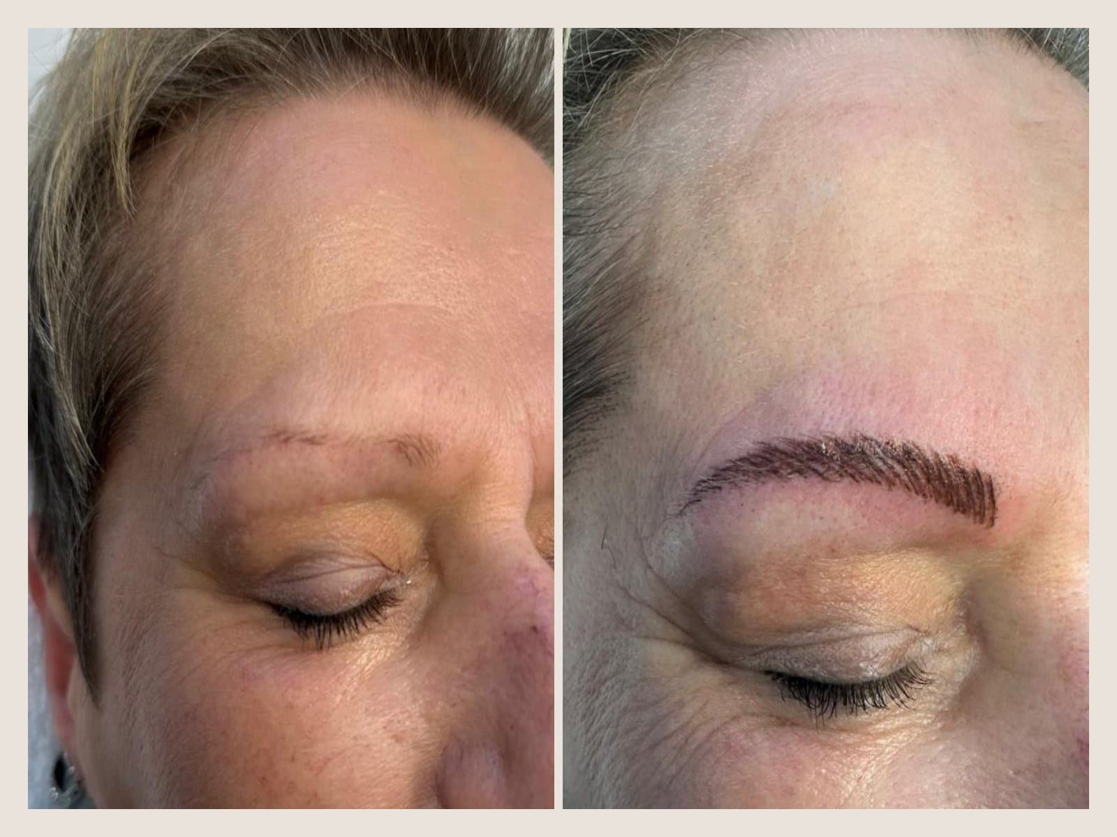Brow enhancement before and after at LINÉA